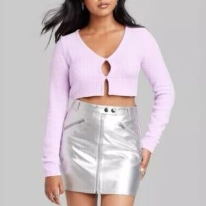 Girly Fuzzy Long Sleeve Crop Sweater